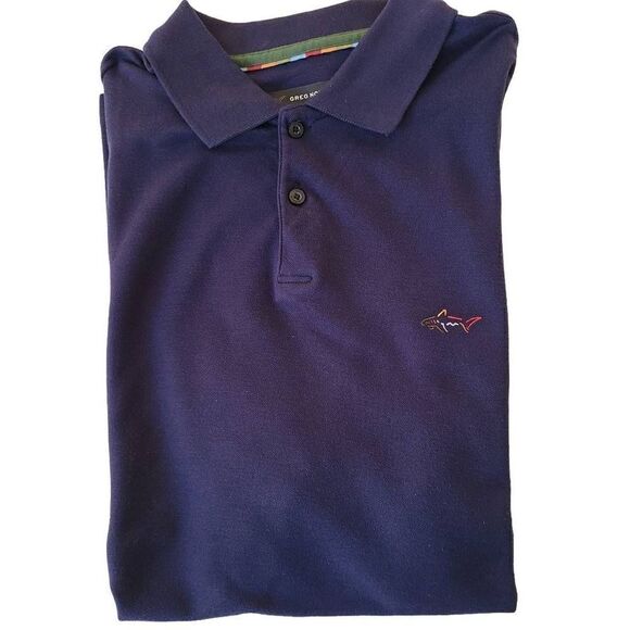 Greg Norman Mens  Pima Cotton Navy Blue Polo Shirt Size Medium - Picture 1 of 8